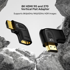 8K HDMI 90 and 270 Degree Vertical Flat Adapter