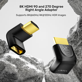 8K HDMI 90 and 270 Degree Right Angle Adapter