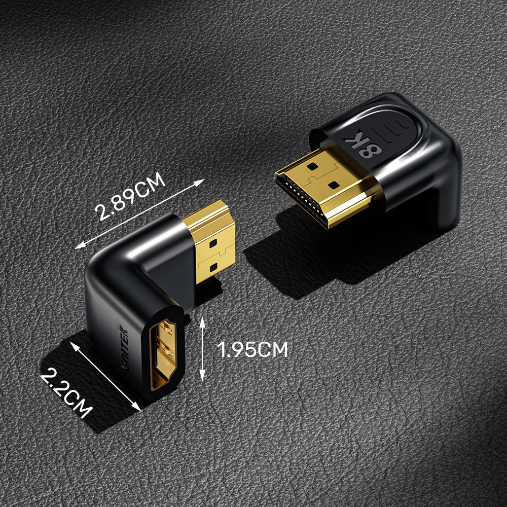 8K HDMI 90 and 270 Degree Right Angle Adapter