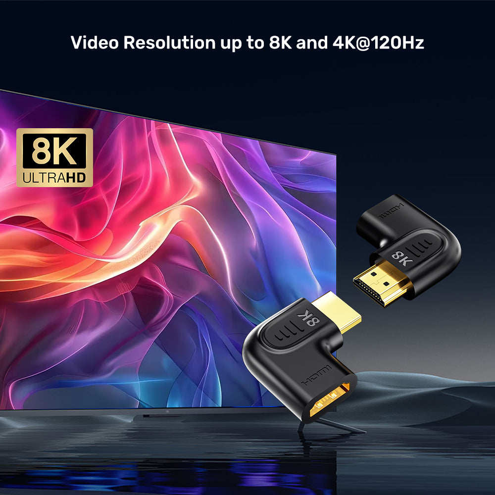 8K HDMI 90 and 270 Degree Vertical Flat Adapter