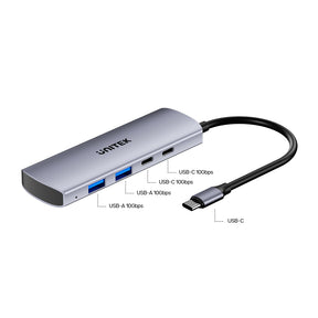 uHUB Q4 4-in-1 10Gbps USB-C Hub with 2 USB-A & 2 USB-C Ports