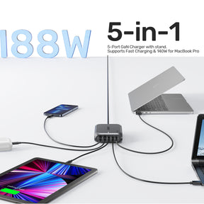 188W PD3.1 Desktop GaN Charging Station