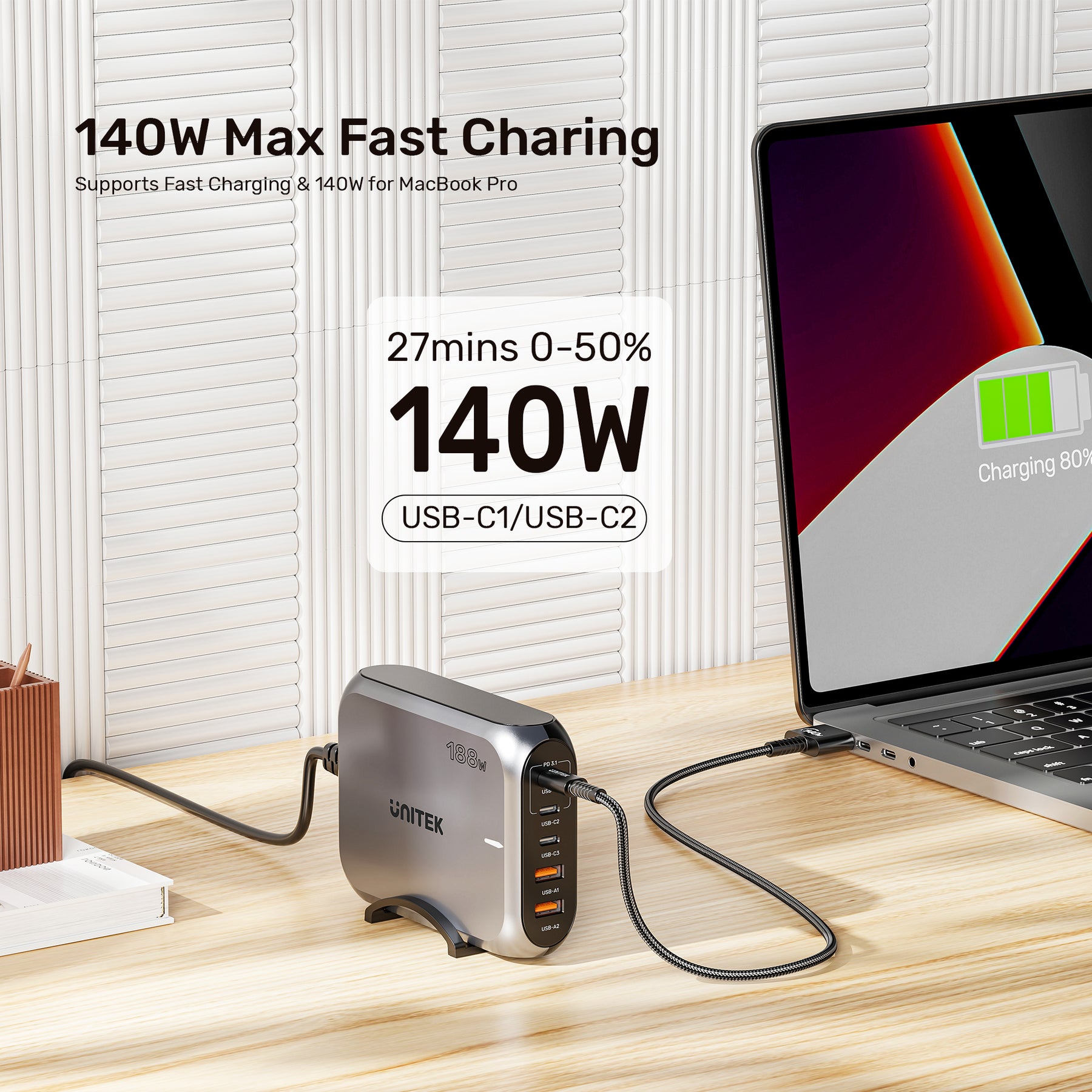 188W PD3.1 Desktop GaN Charging Station