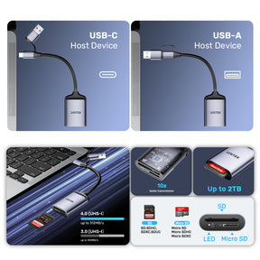 2合1 USB-C/USB-A SD4.0 讀卡器