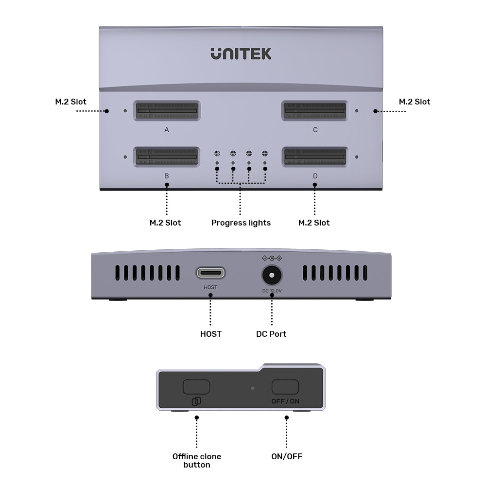 USB4 4-Bay M.2 SSD Docking Station