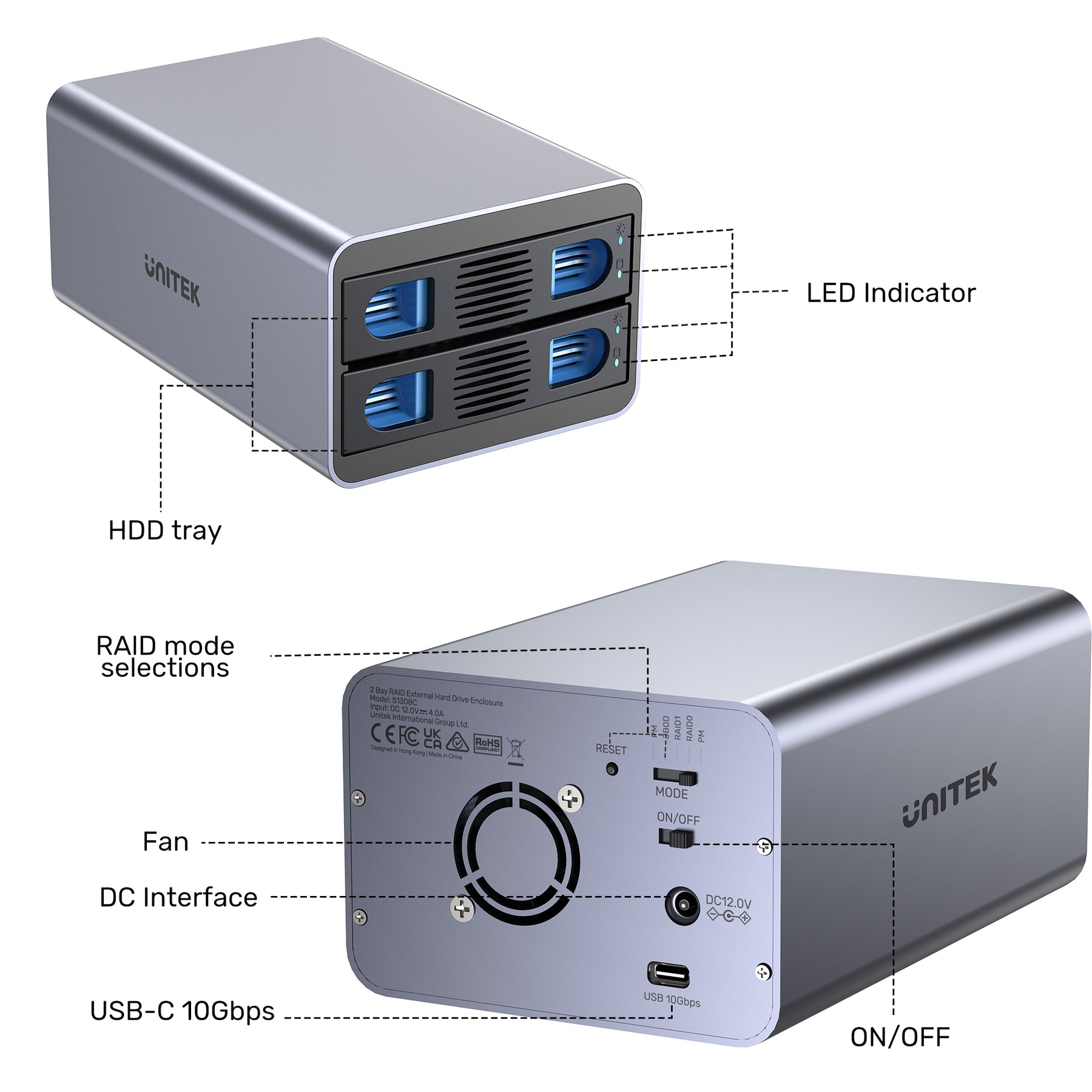 雙槽 RAID USB-C 外置硬碟擴充器