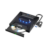 5-in-1 External Optical Drive with USB Hub