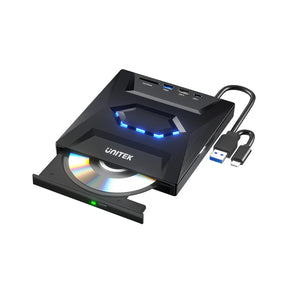 5-in-1 External Optical Drive with USB Hub