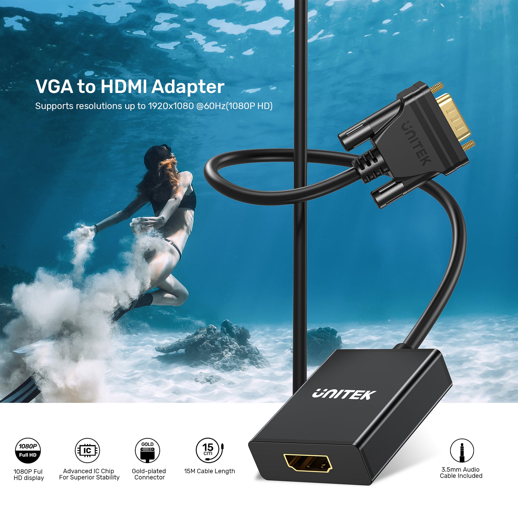 VGA to HDMI Adapter