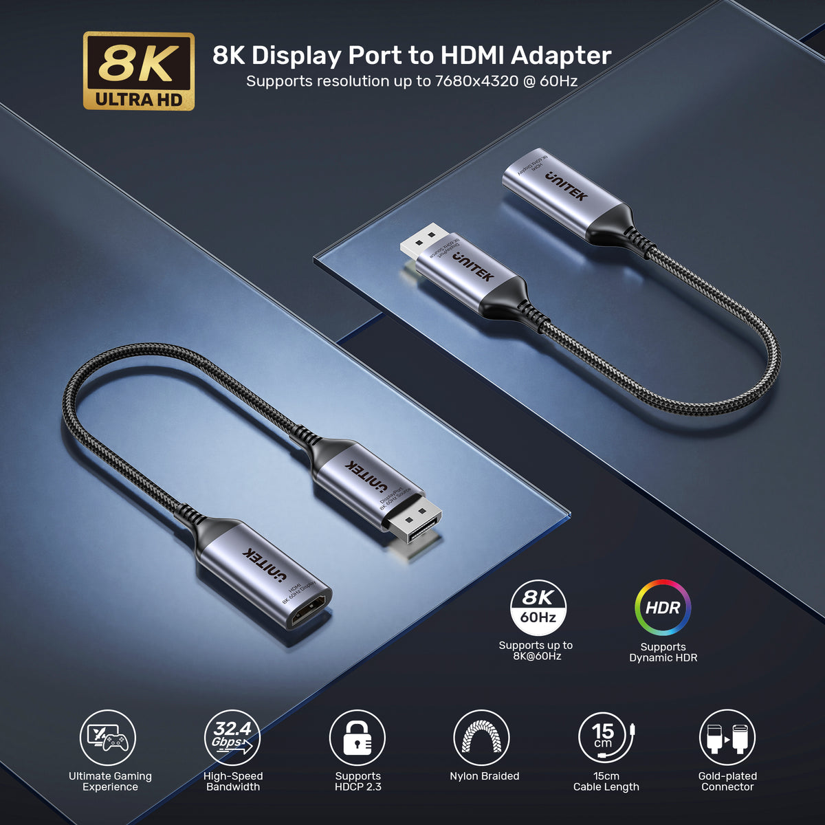 8K DisplayPort to HDMI Adapter