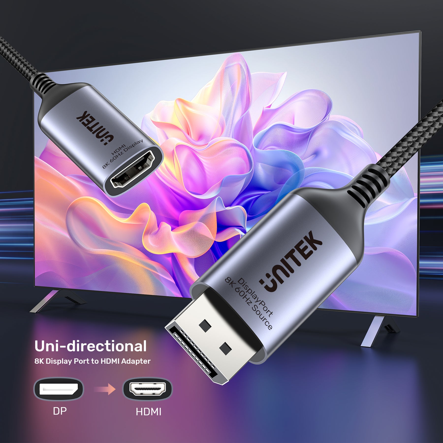 8K DisplayPort 轉 HDMI 轉接器