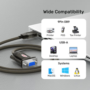 USB-A to RS232 (DB9F) Serial Cable