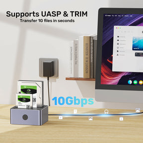 10Gbps 雙槽 USB-C 轉 SATA III 硬盤座 (具離線複製功能)